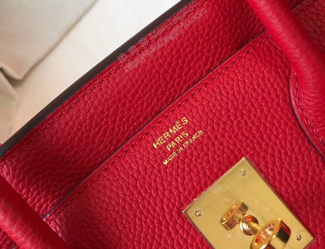 Hermes女包 愛馬仕Birkin Hermes鉑金包 togo小牛皮 大紅 金銀扣 Hermes手提女包  am1827